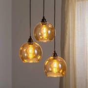 Riippuvalaisin kulta 021 3-valo rondelli lasi Ø20cm