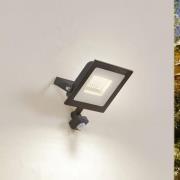 Prios LED-ulkovalaisin Maikel, 50W, 4000lm, metalli, anturi