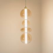 LED-riippuvalaisin Daphne, lasi, meripihka-läpinäkyvä, korkeus 62 cm
