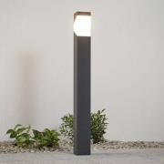 Lucande Kiran polkuvalaisin, 100 cm, harmaa, metalli, IP44, E27