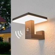 Lucande LED-ulkoseinävalaisin Olesia, 15 cm, anturi, IP54