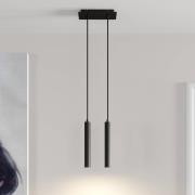 Arcchio LED-riippuvalaisin Franka, 2-valo, musta, alumiinia