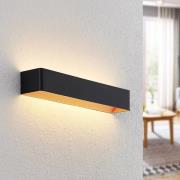 Arcchio LED-seinävalaisin Karam, 53 cm, musta, metalli, ylös/alas -val...