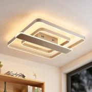 Lucande Linetti LED kattovalaisin kulmikas nikkeli 70cm