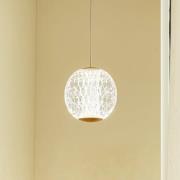 Lucande LED-riippuvalaisin Ismenia, 1-valo, messinki, akryyli