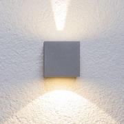 Lucande LED-ulkoseinävalaisin Jarno, hopea, metalli, 9cm