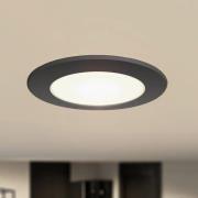 Prios LED upotettava valonheitin Rida, musta, Ø 12 cm, CCT, IP44