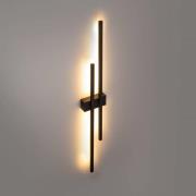 LED-seinävalaisin Flash, musta, korkeus 90 cm, metalli 2-valoisena