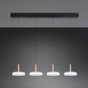 LED-riippuvalaisin Celeste valkoinen/ruskea 115 cm 4-valo lasi himmenn...