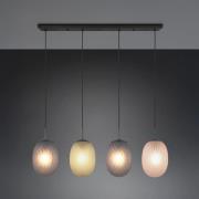 Facette-riippuvalaisin, monivärinen, pituus 117 cm, 4-valo, lasi