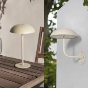 Arcchio LED ladattava pöytävalaisin Thenra, beige, seinäkiinnike