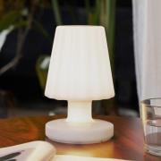 Lindby LED-ladattava pöytävalaisin Jovem, valkoinen, muovi, RGB