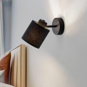 Seinävalaisin Suerte, musta / kulta, 1-lamppuinen, tekstiili, teräs