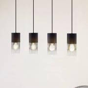 Lindby Riippuvalaisin Svante, 4-valo, musta, lasi, 85 cm
