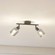 Lindby kattovalaisin Netty, 2-valo, harmaa, lasia