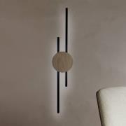 Java LED-seinävalaisin, musta/mänty, 86 cm, 2-valo, metallia