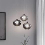 Riippuvalaisin Smoked 051 3-valo rondelli lasi Ø27cm