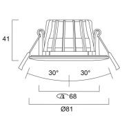 Sylvania uppoasennusvalaisin Obico 68, valkoinen, IP65, CCT, himmennet...