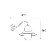 Ulkoseinävalaisin Campanula 2093 messinki antiikkinen syvyys 49 cm IP4...