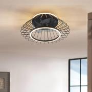 LED-kattotuuletin Karlsborg, hiljainen, Ø 50 cm, CCT, FB