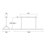 Sylvania LED-riippuvalaisin Areum, 120 x 30 cm, 840