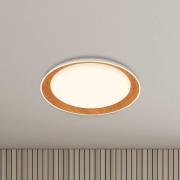 Ijus LED-kattovalaisin, valkoinen/puunvärinen, Ø 43 cm, muovia