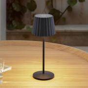 Lindby LED-akku-pöytävalaisin Esali, musta, metalli, IP65