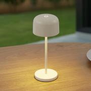 Lucande LED ladattava pöytävalaisin Quill, beige, CCT, himmennettävä