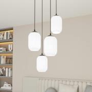 Verdi riippuvalaisin, Ø 30 cm, musta/opal, teräs/lasi, 4-valo.