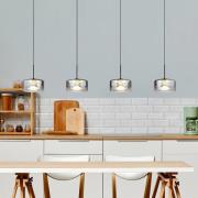 LED-riippuvalaisin Belinda, pituus 105 cm, savunharmaa, 4-lamppuinen.