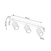 Kattovalaisin carbon, musta, pituus 45 cm, alumiini, 3-valo.