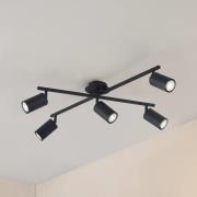 Lindby kattovalaisin Joffrey, 78 cm, musta, 5-lamppuinen, GU10