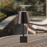 Lindby LED ladattava pöytävalaisin Janea CUBE, musta, metallia
