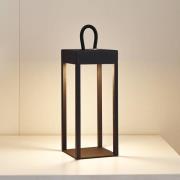 Lindby LED-ladattava pöytävalaisin Iruna, musta, metalli, 27cm, himmeä...