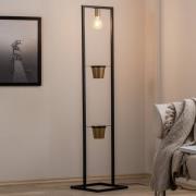 Flores lattiavalaisin, 1-valo, musta/kulta, teräs