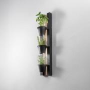 Seinävalaisin Hylly, musta/puunvärinen teräspuu, 90cm korkea