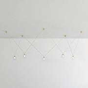 Aladino-riippuvalaisin, 5-valo, kirkas/kultainen, lasi, hajautettu