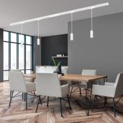 RAIL 230 V kiskojärjestelmä, valkoinen, 4 LED-riipusta, pituus 1,5 m