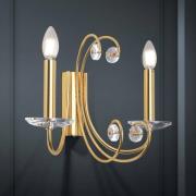 Ariane seinävalaisin, kullanvärinen, leveys 37,5 cm, kristallia