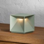 LED-akku-pöytävalaisin Nutalis, salvia, IP54, himmennettävä