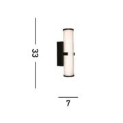 Clamp LED-seinävalaisin, musta/valkoinen teräs, lasi, IP44