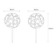 LED-aurinkoenergialla toimiva maapiikkavalaisin 36748S, pallomainen, h...