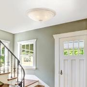 Maytoni kattovalaisin Pascal, valkoinen/kulta, Ø 35 cm lasi/metalli