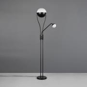 LED-lattiavalaisin Chris, musta, metalli, lukuvalaisin, himmennin