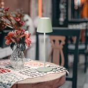 LED-akku-pöytävalaisin Viletto, salvia, IP54