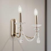 Adone seinävalaisin, 2-valo, messinki, korkeus 30 cm, kristallilasi