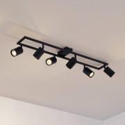 Lindby kattokohdevalo Bravius, musta, 6-lamppuinen, rauta