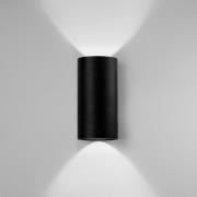 Egger DLS Tubo ulkoseinävalaisin, musta, Ø 9 cm, alumiini ylös/alas