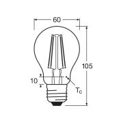 OSRAM LED-lamppu Filament E27 7W 827 6 kpl:n pakkaus