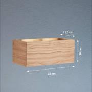 LED-seinävalaisin Shine-Wood, tammi/musta, leveys 23 cm, puu